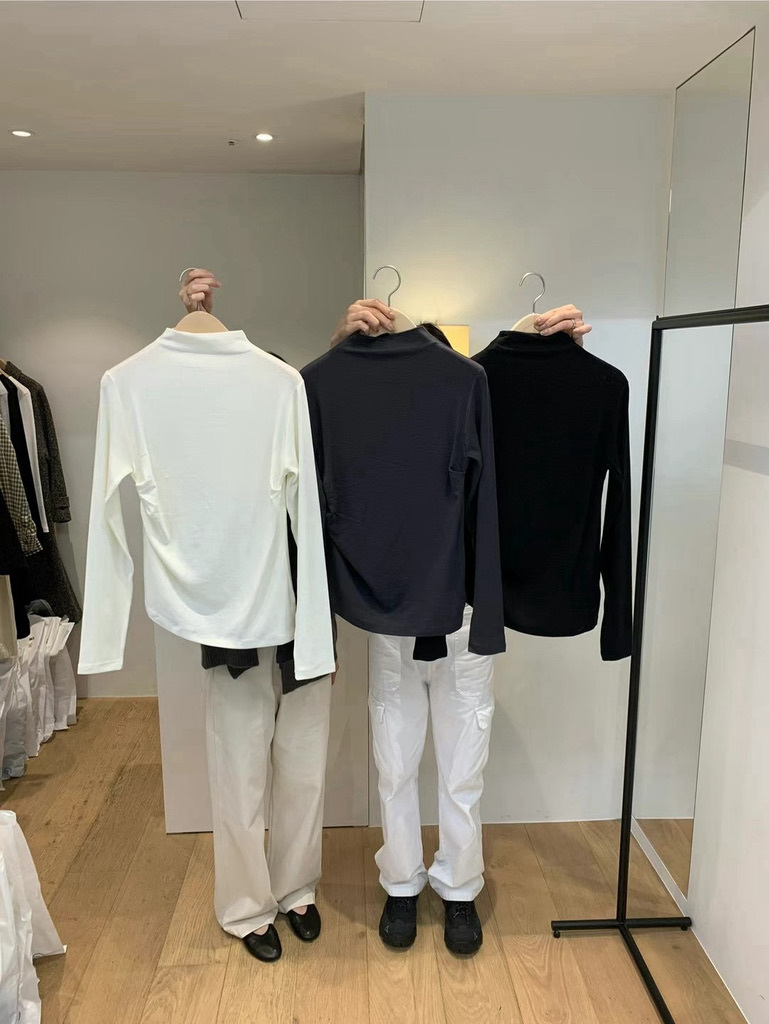 N09 半高領抓皺打底衣(5色)