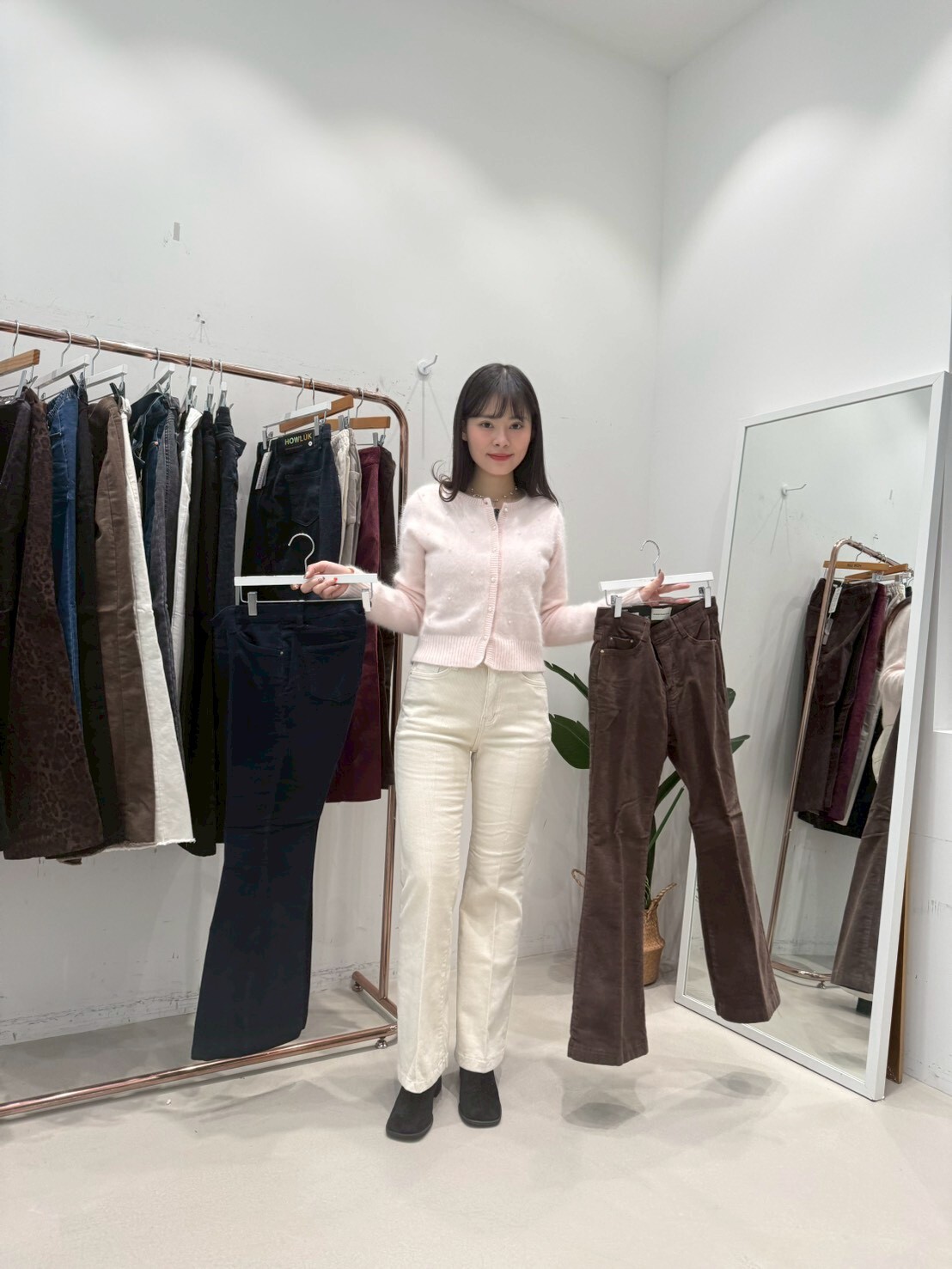 HL261 秋冬休閒抓絨內里絲絨長褲