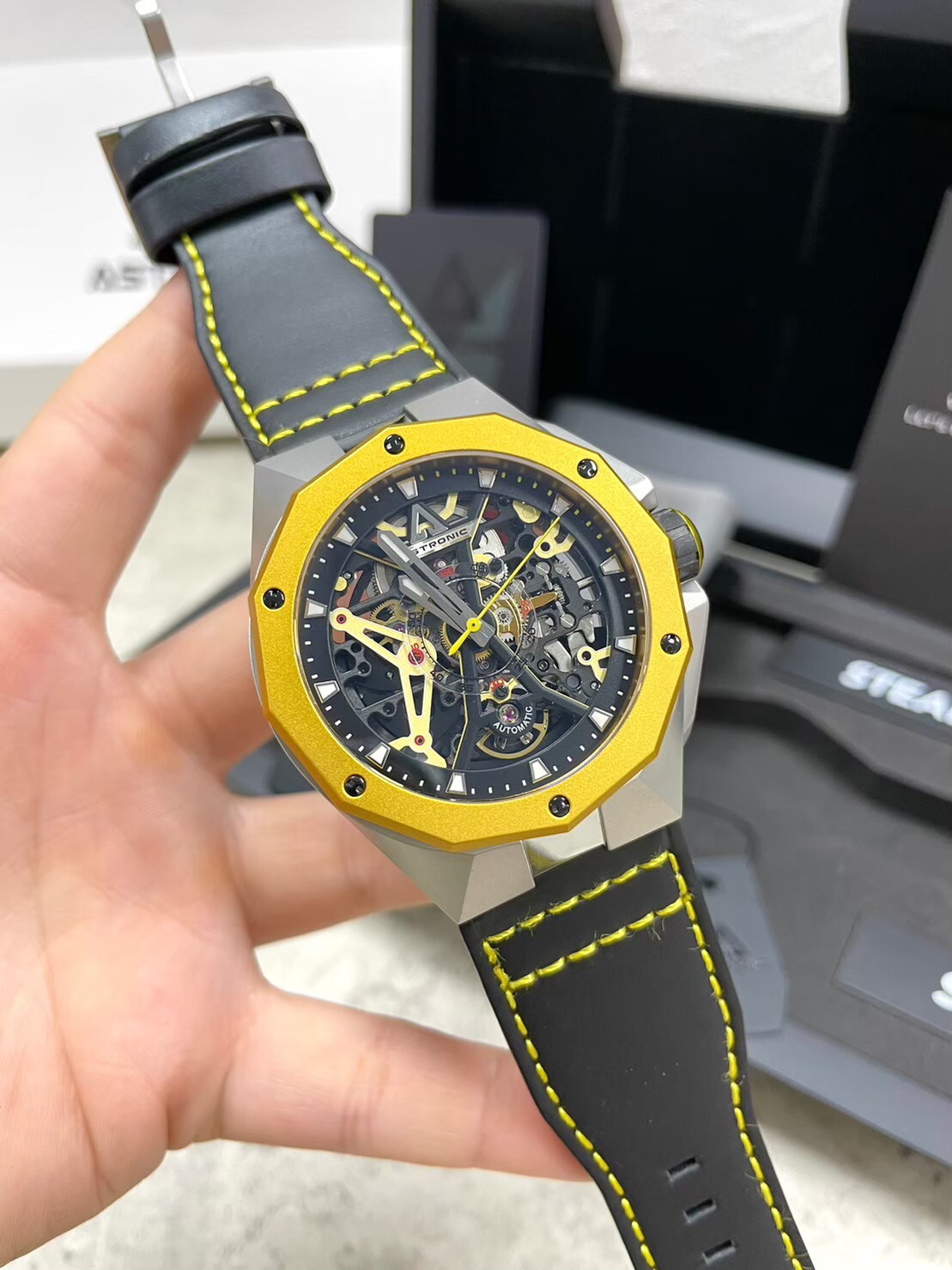 【ASTRONIC 天文】Astronic Apache系列 AS-AVE-64S 21顆寶石軸承 夜光 自動鏤空機芯 防指紋 機械錶