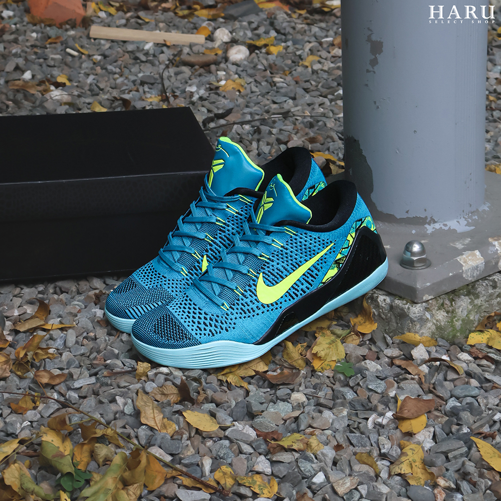 Nike Kobe 9 Elite Low Protro 湖水藍綠 螢光黃 編織 實戰籃球鞋 IO3673-400