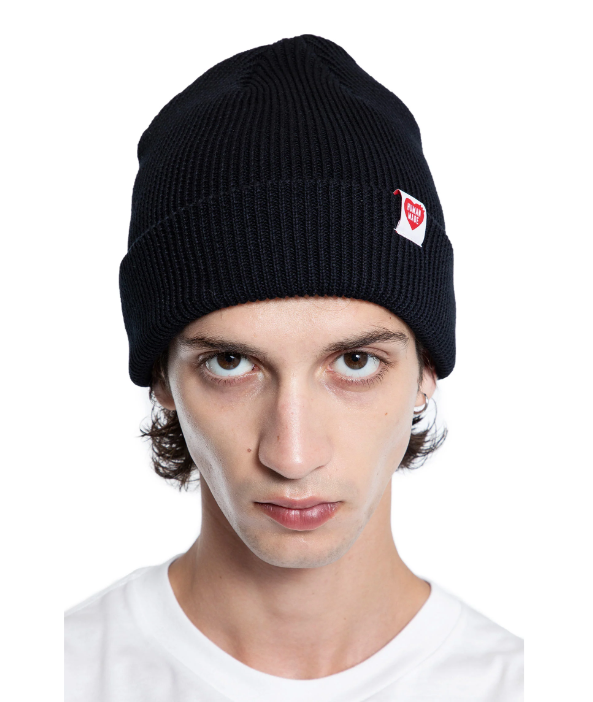 <快速出貨> HUMAN MADE 粗針織 標籤 黑色毛帽