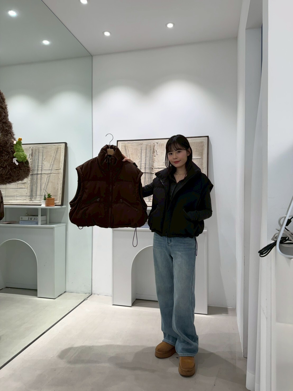 HN5321 拉鏈企領束腰背心羽絨