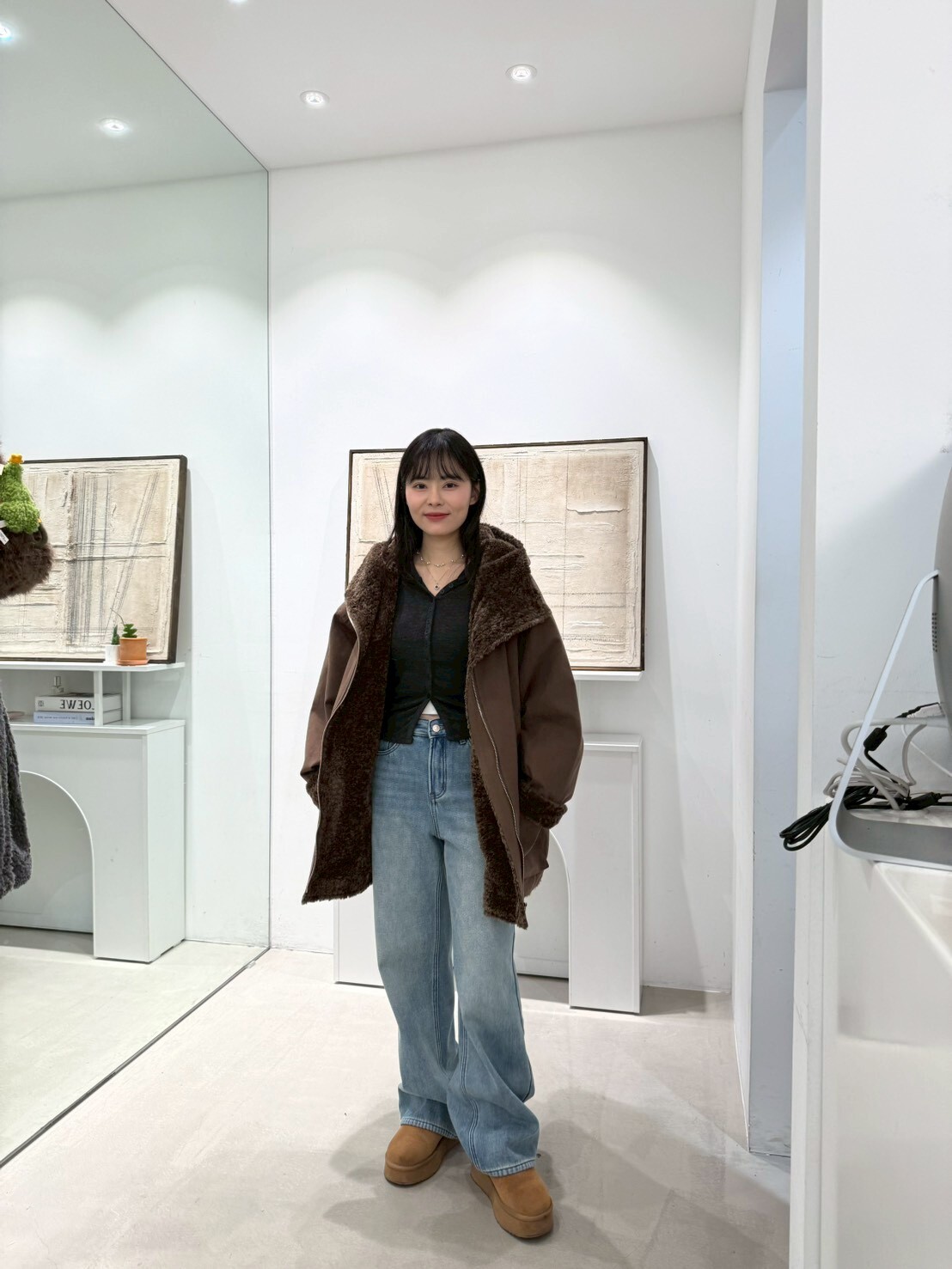 HN5305 內裡毛毛拉鏈工裝外套