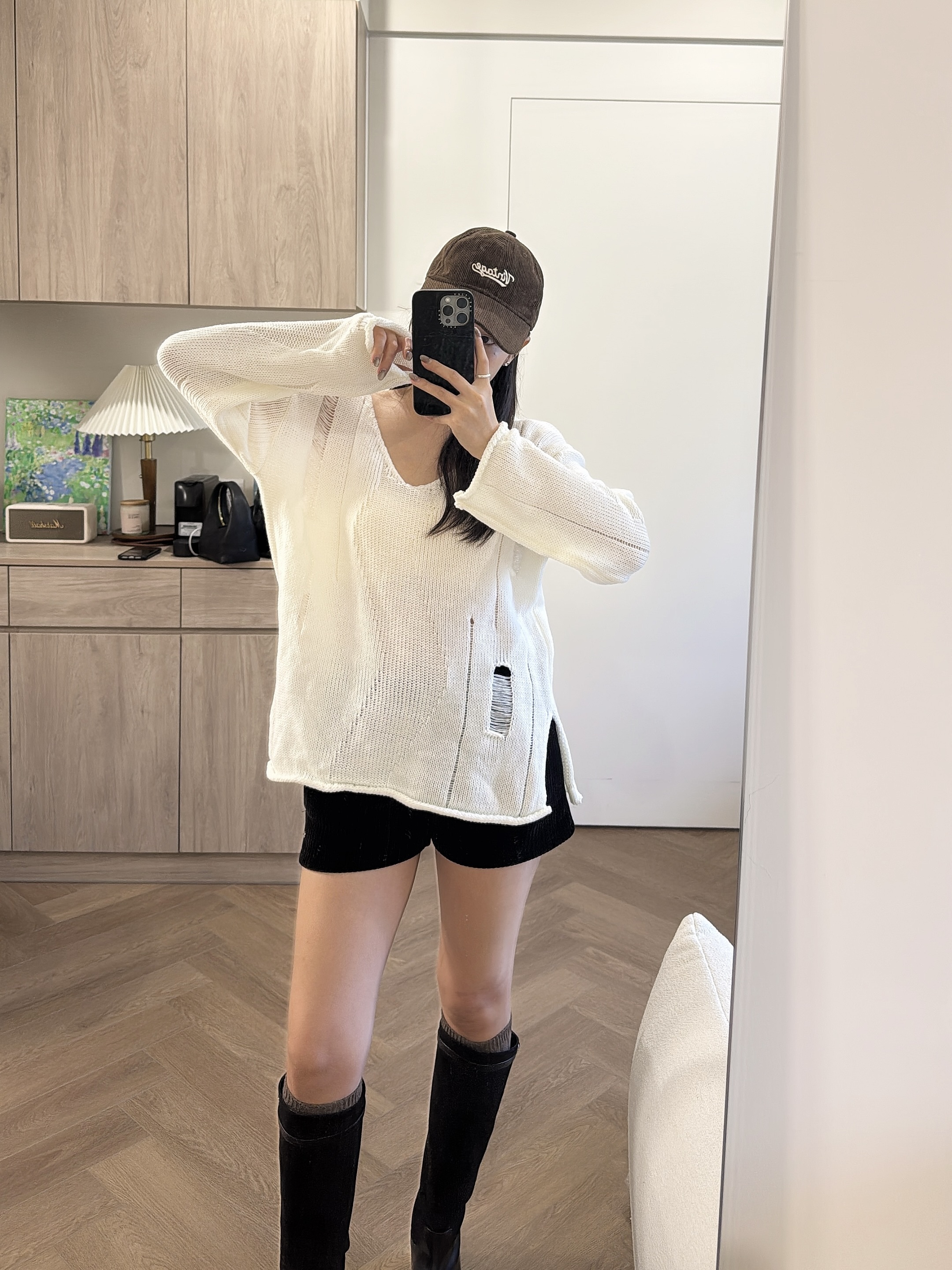 L35 寬鬆大針織(黑/深灰/白/駝)