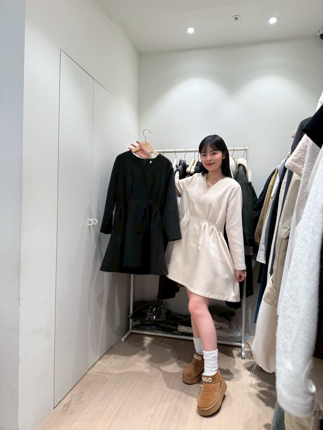 LY5329 壓摺收腰連身裙