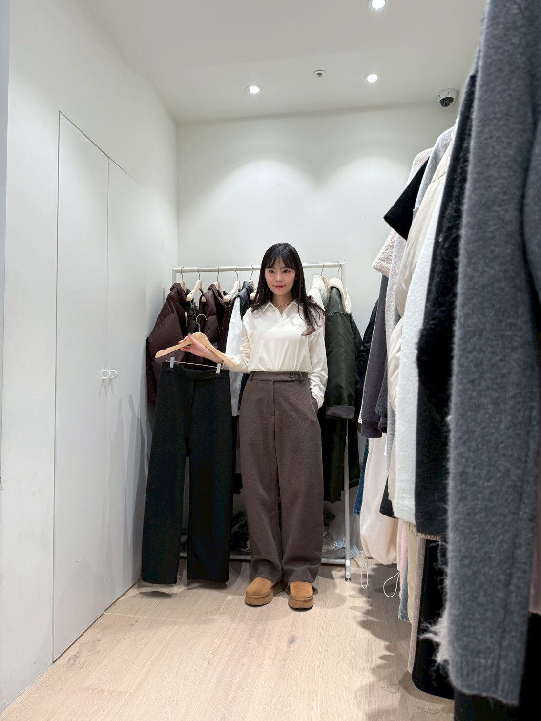 LY5334 側腰扣直筒褲