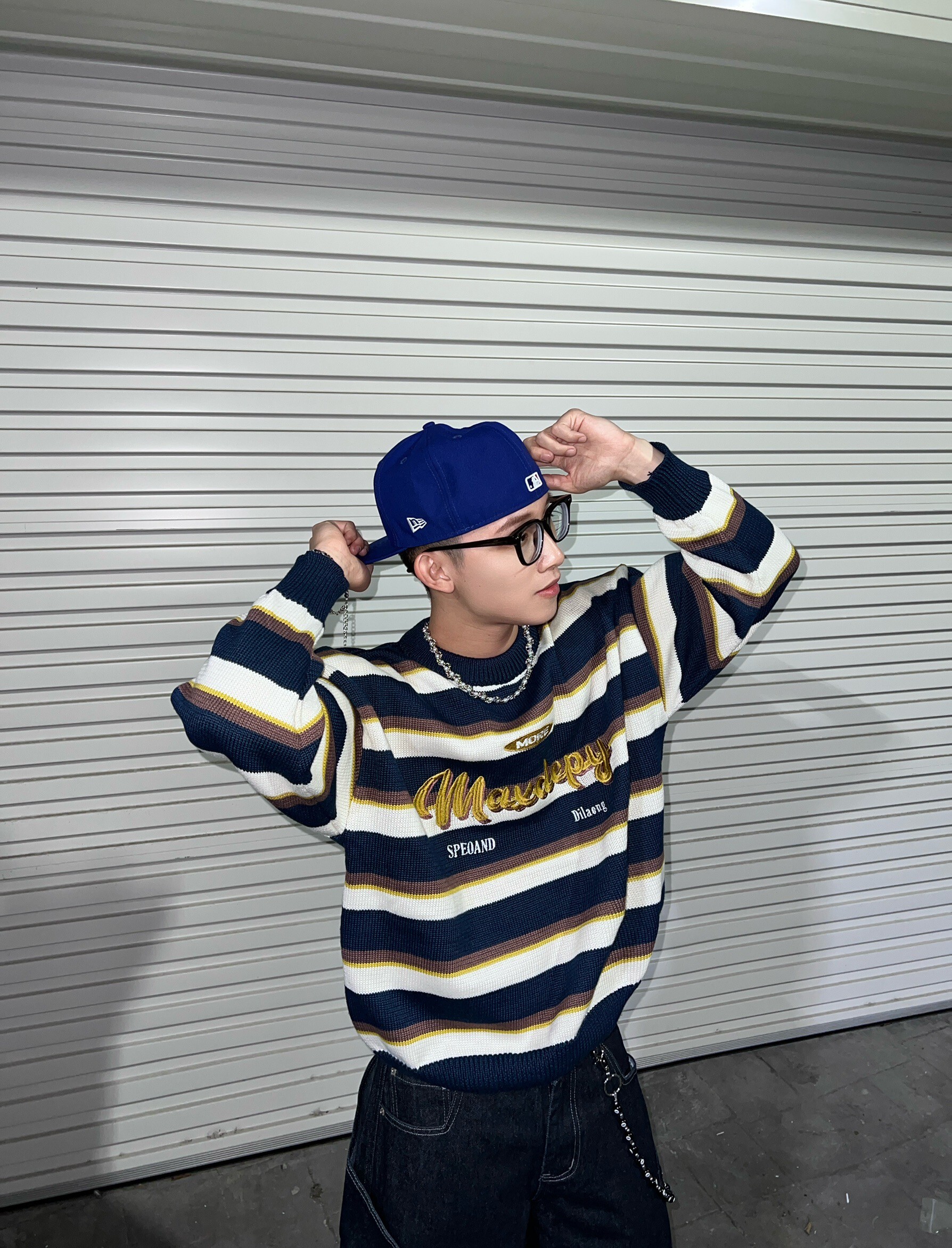 (GOAL)美式撞色系條紋毛衣 Geesas 6576