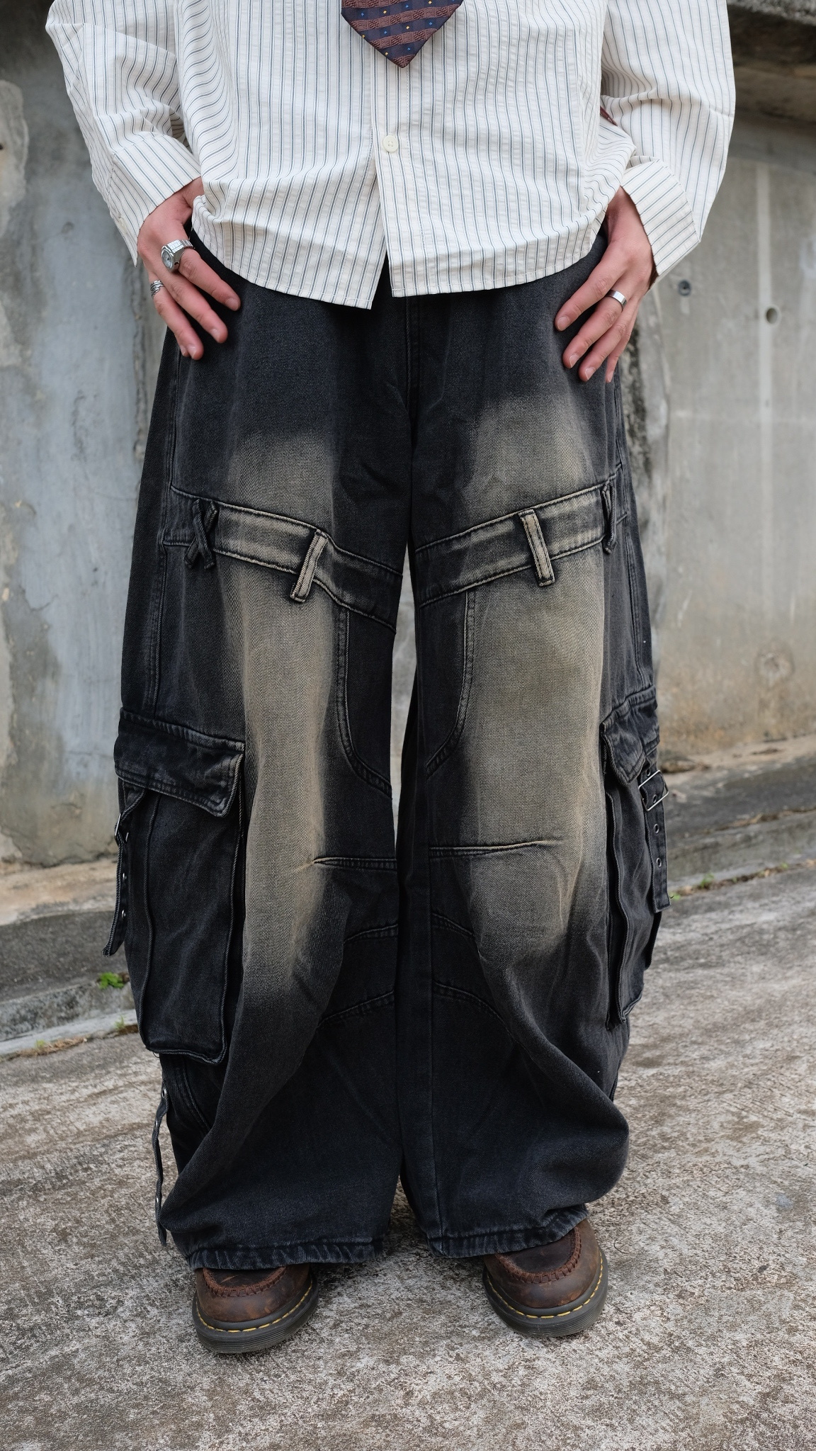 LPT0098 洗水左右扣牛仔褲