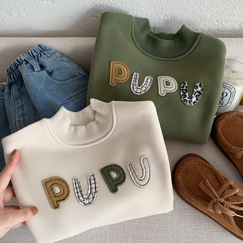 拼布PUPU 長袖加絨上衣