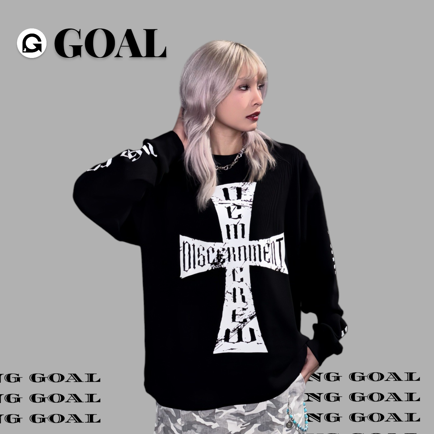 (GOAL)  DCM 華夫格 短版 十字架 長袖