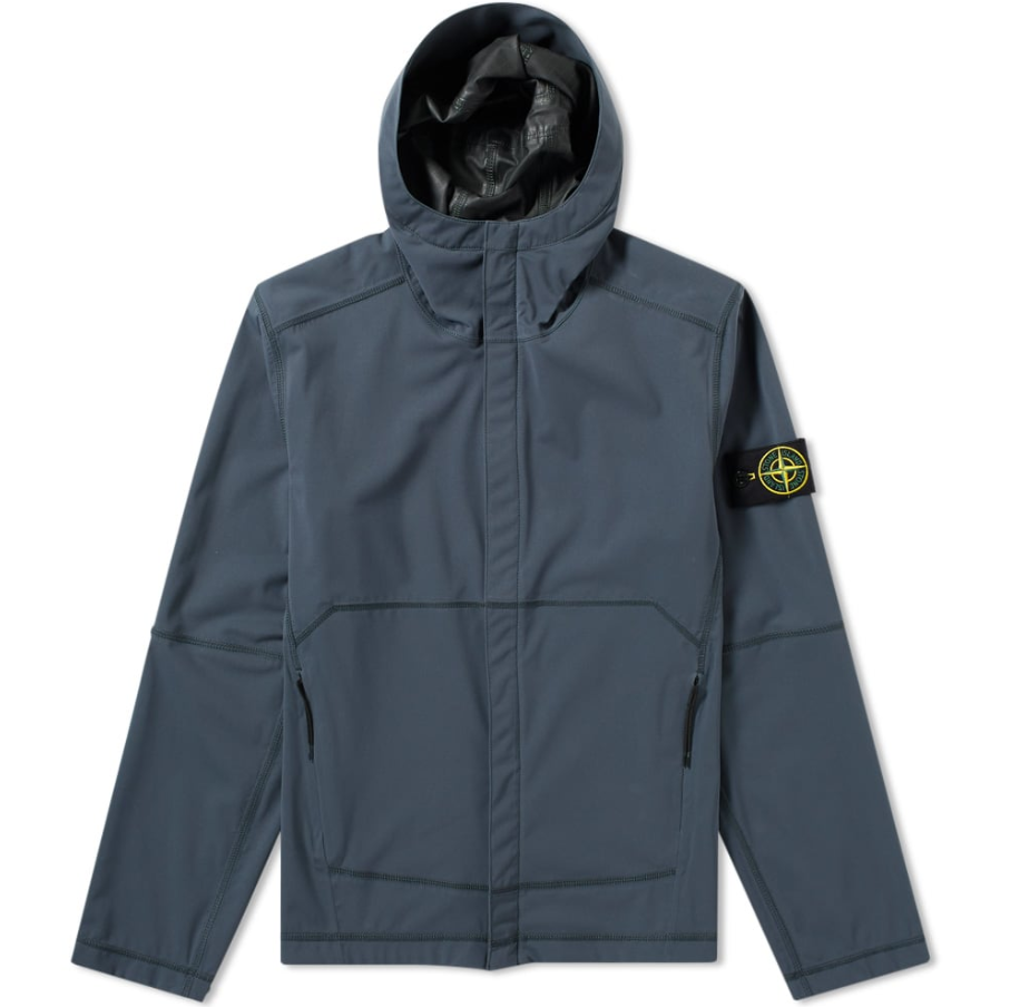 【現貨】Stone Island Light Soft Shell SI Check Grid Hooded Jacket Blue