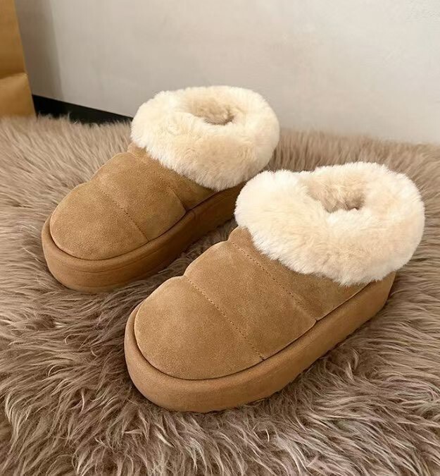 #AD125非常可愛麵包雪地靴(杏)