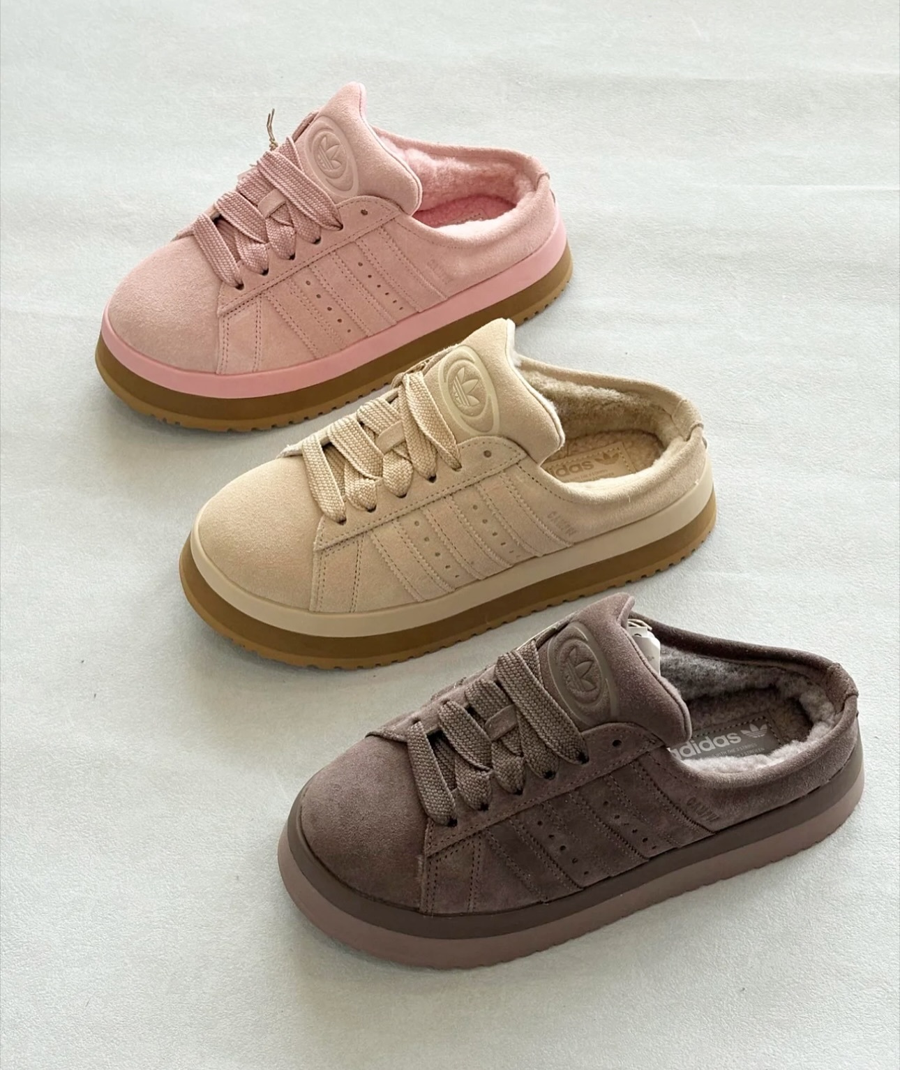 Adidas Originals Campus Winter 00s 毛絨麵包鞋鋸齒拖鞋三色 jr3732等