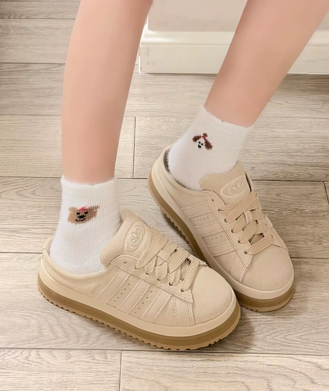 Adidas Originals Campus Winter 00s 毛絨麵包鞋鋸齒拖鞋三色 jr3732等