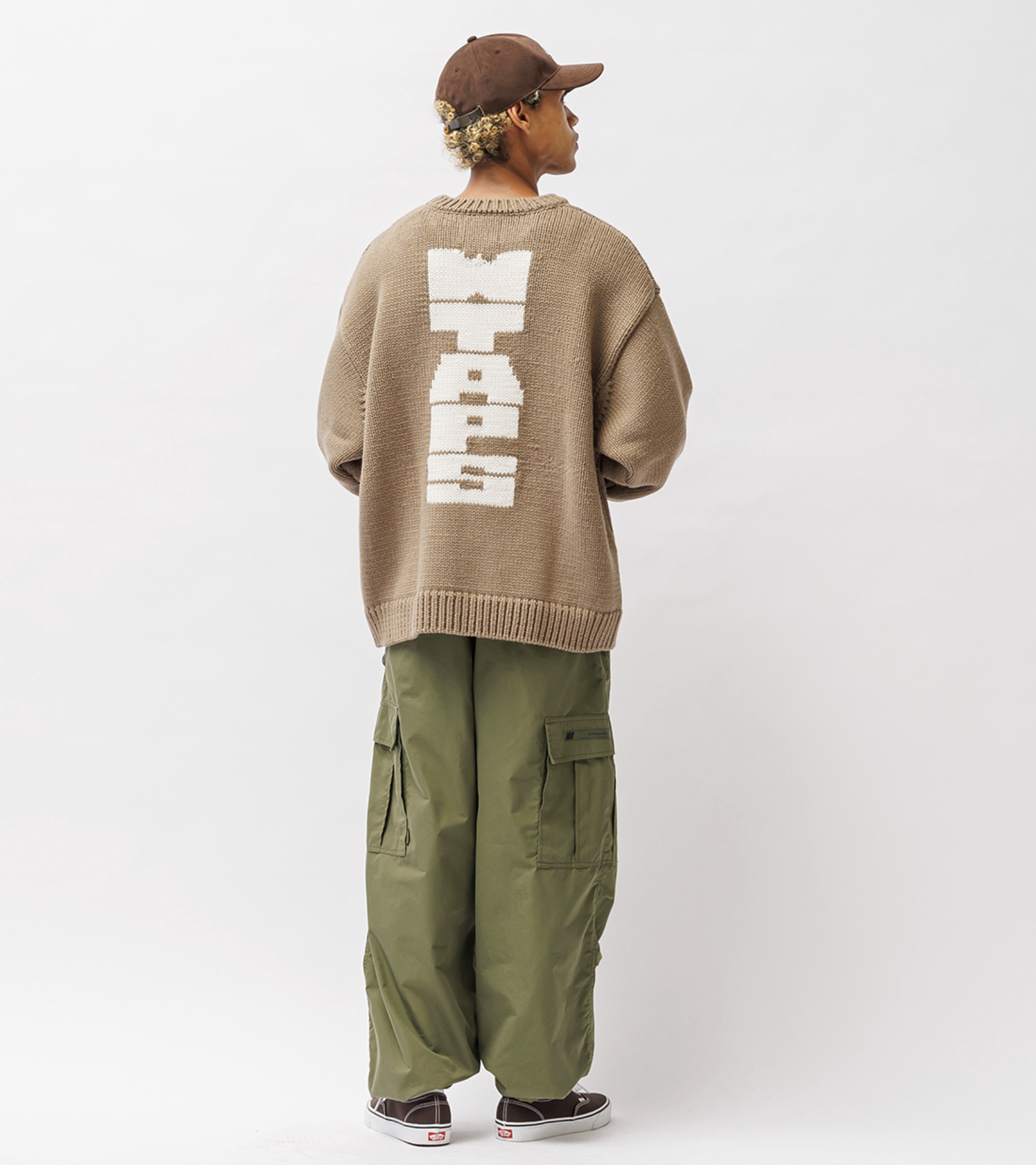 [Instock] WTAPS FW25 CREW NECK CRE / SWEATER / POLY | (BLACK / GREIGE)