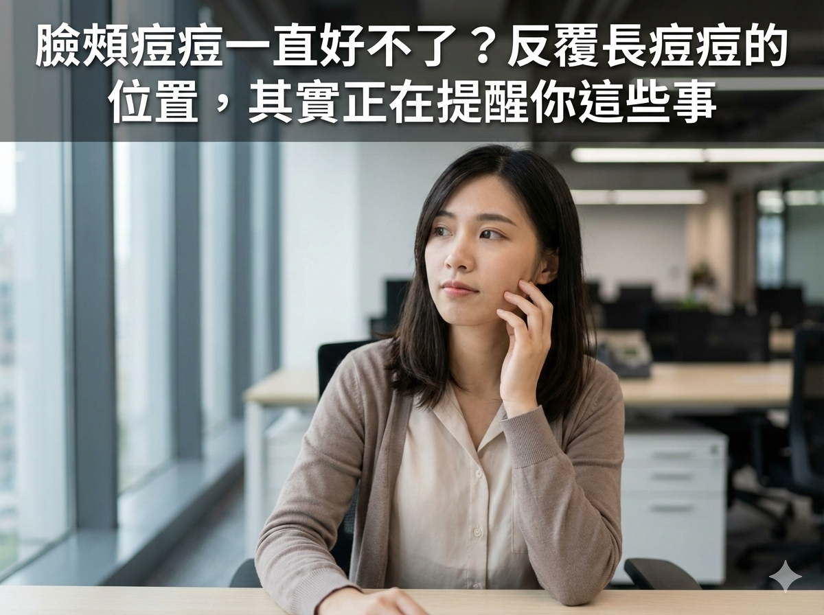 臉頰痘痘一直好不了?反覆長痘痘的位置,其實正在提醒你這些事