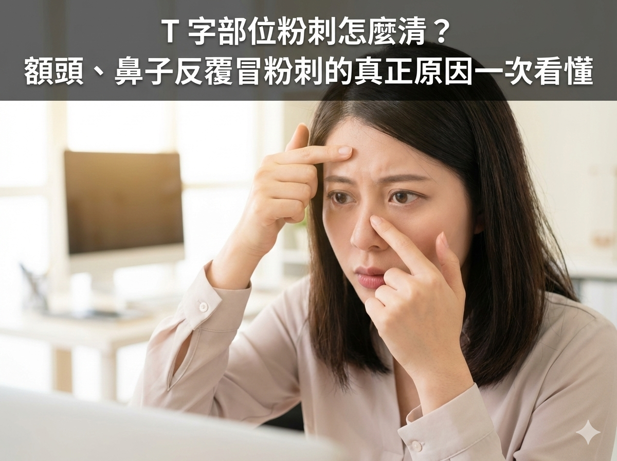 T 字部位粉刺怎麼清？額頭、鼻子反覆冒粉刺的真正原因一次看懂
