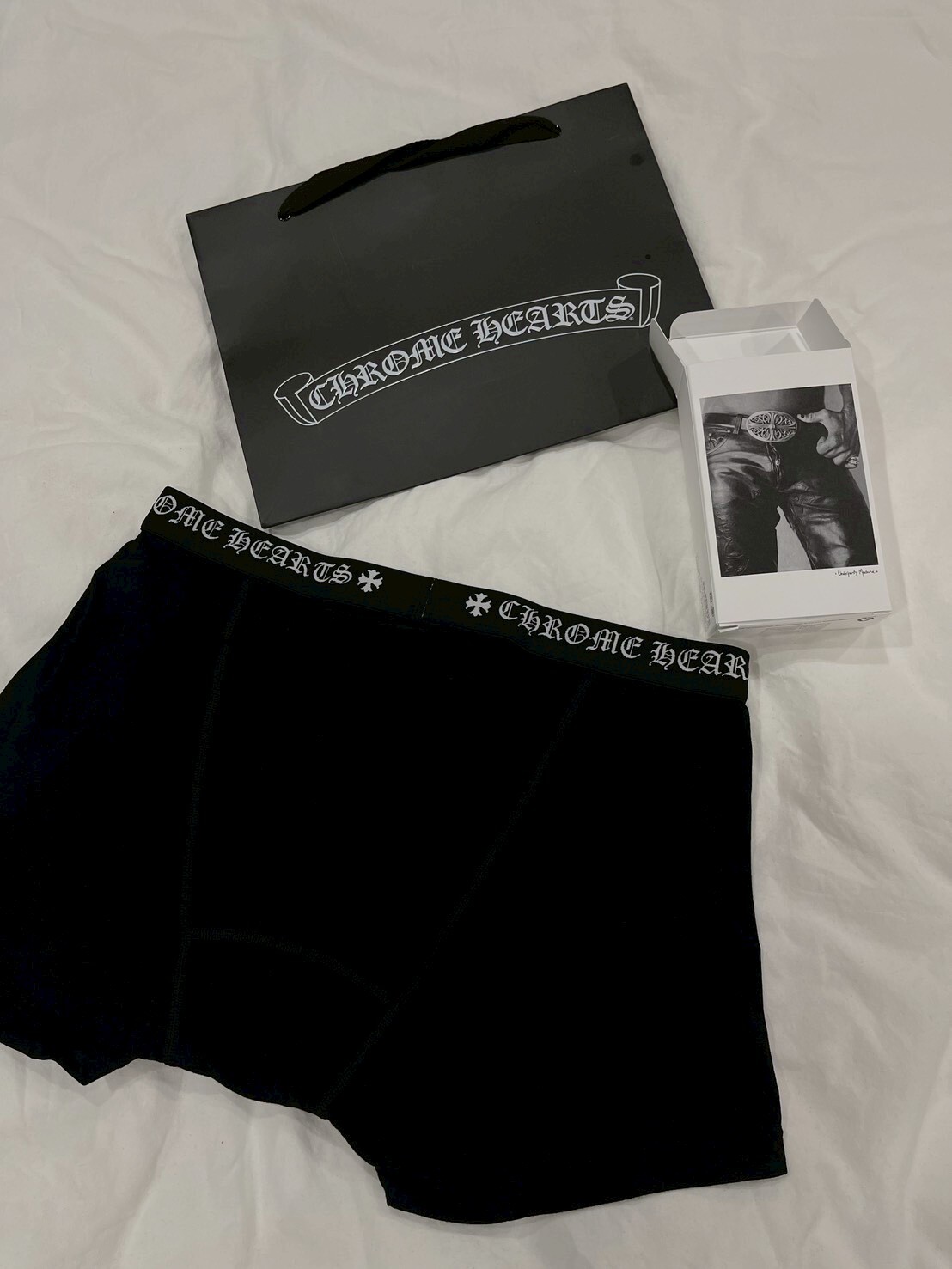 Chrome Hearts 克羅心 經典馬蹄十字 黑白四角褲 內褲 KARINA同款