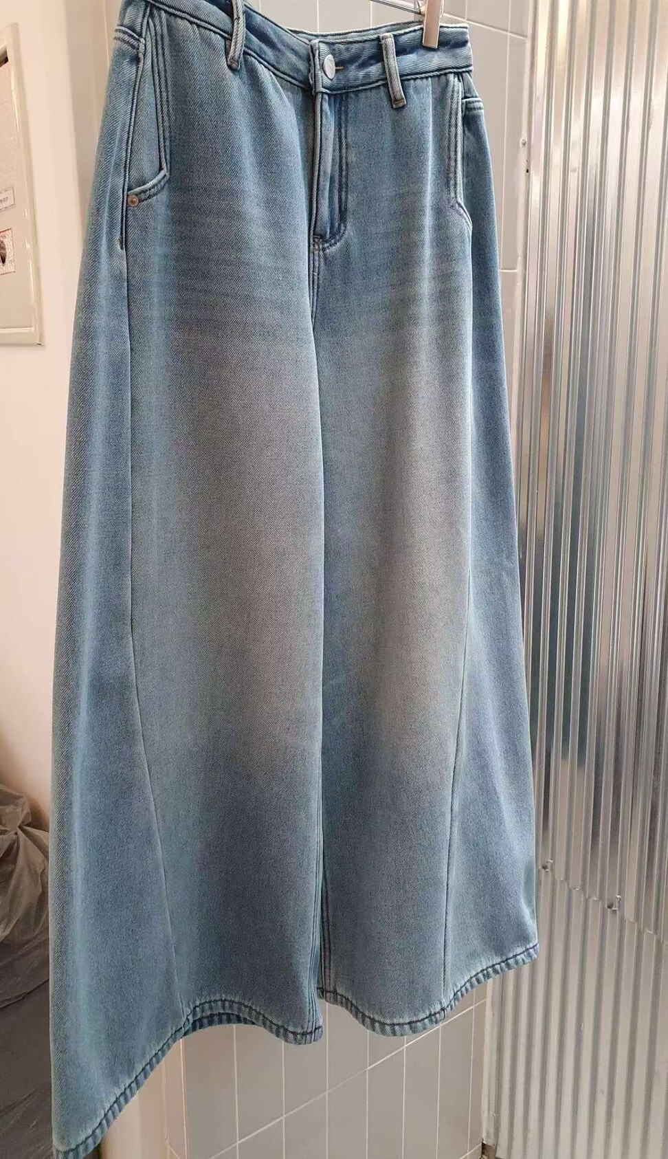 #AD141水洗刷絨牛仔寬褲(中青)