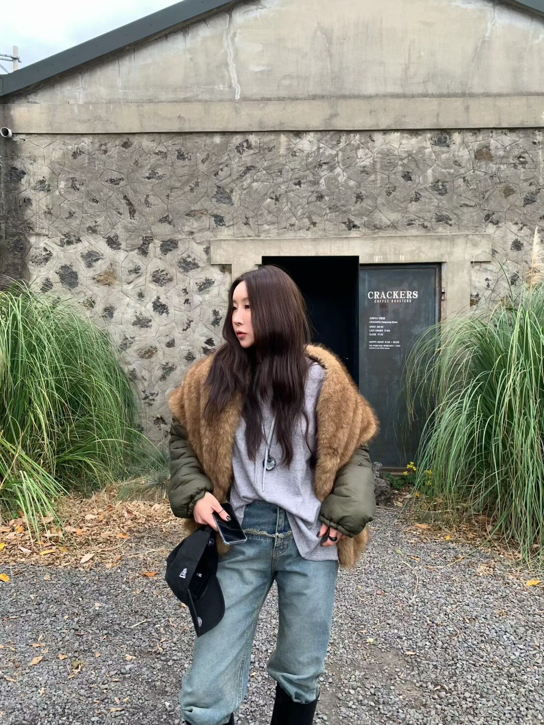 #AD144異材質拼接雙面穿外套(黑/淺卡其/深卡其)