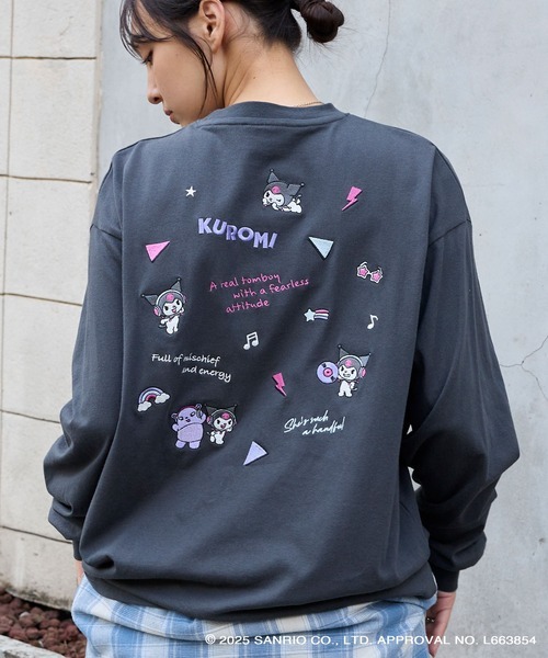 日本🇯🇵連線 MONO-MART x SANRIO 凱蒂貓 庫洛米 三麗鷗角色印花刺繡長袖T恤 印花 插畫風 寬鬆 落肩 長袖 休閒 5款(任買兩件711免運)/預購