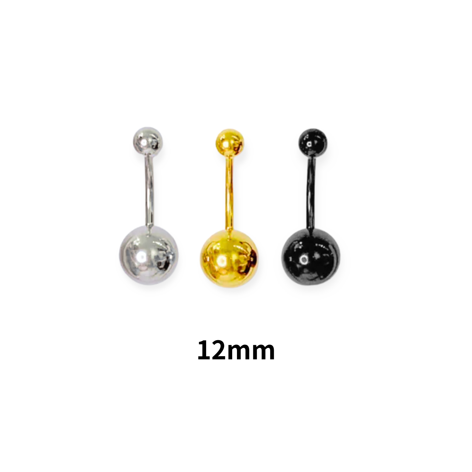 抗敏鋼-肚臍環(12MM長)-三色(單支價)(ABY)