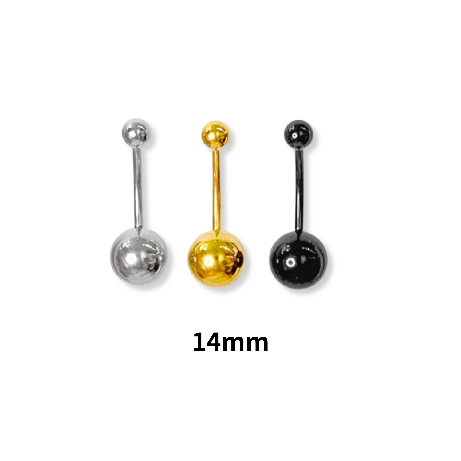 抗敏鋼-多功能-肚臍環(14MM長)-三色(單支價)(ABY)
