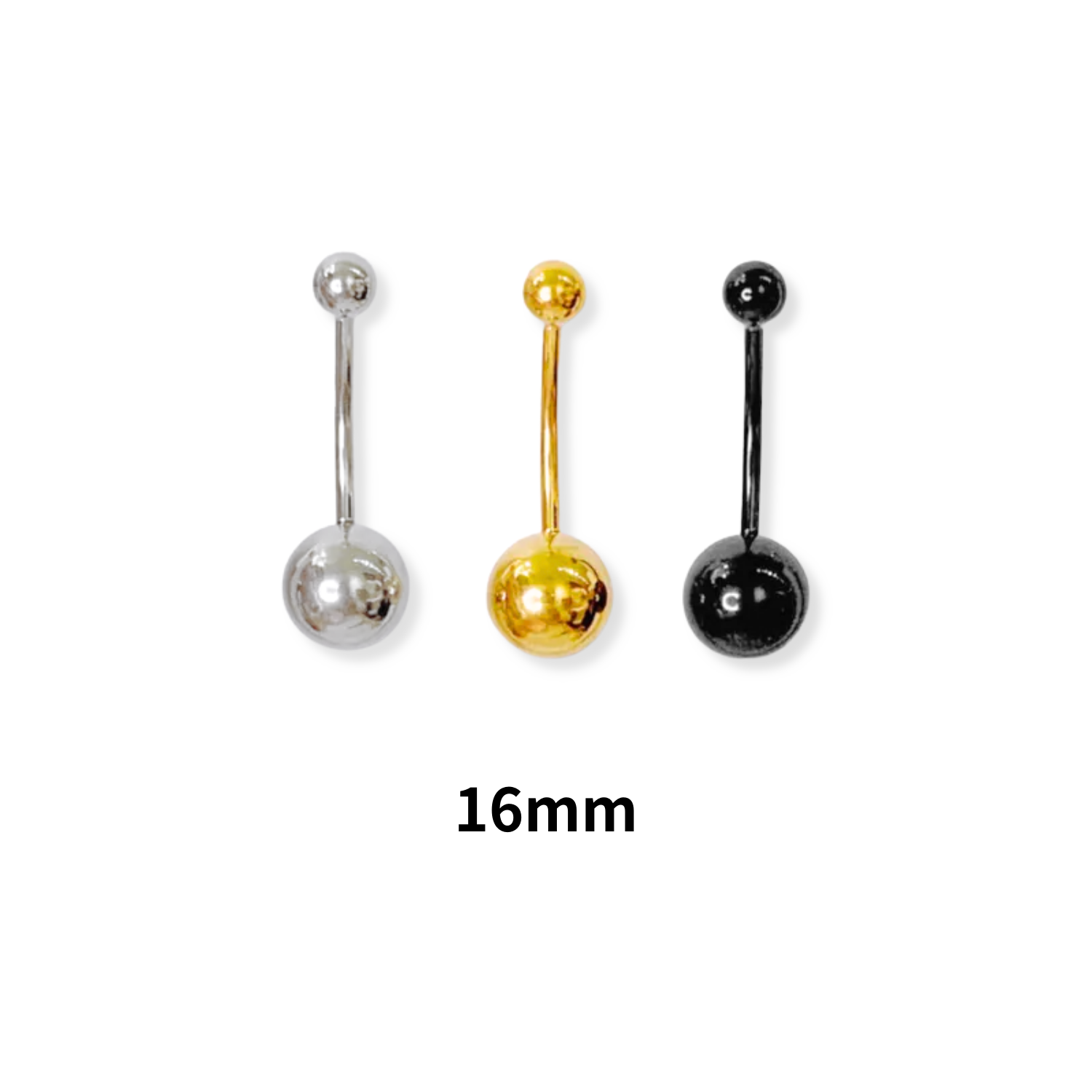 抗敏鋼-多功能-肚臍環(16MM長)-三色(單支價)(ABY)