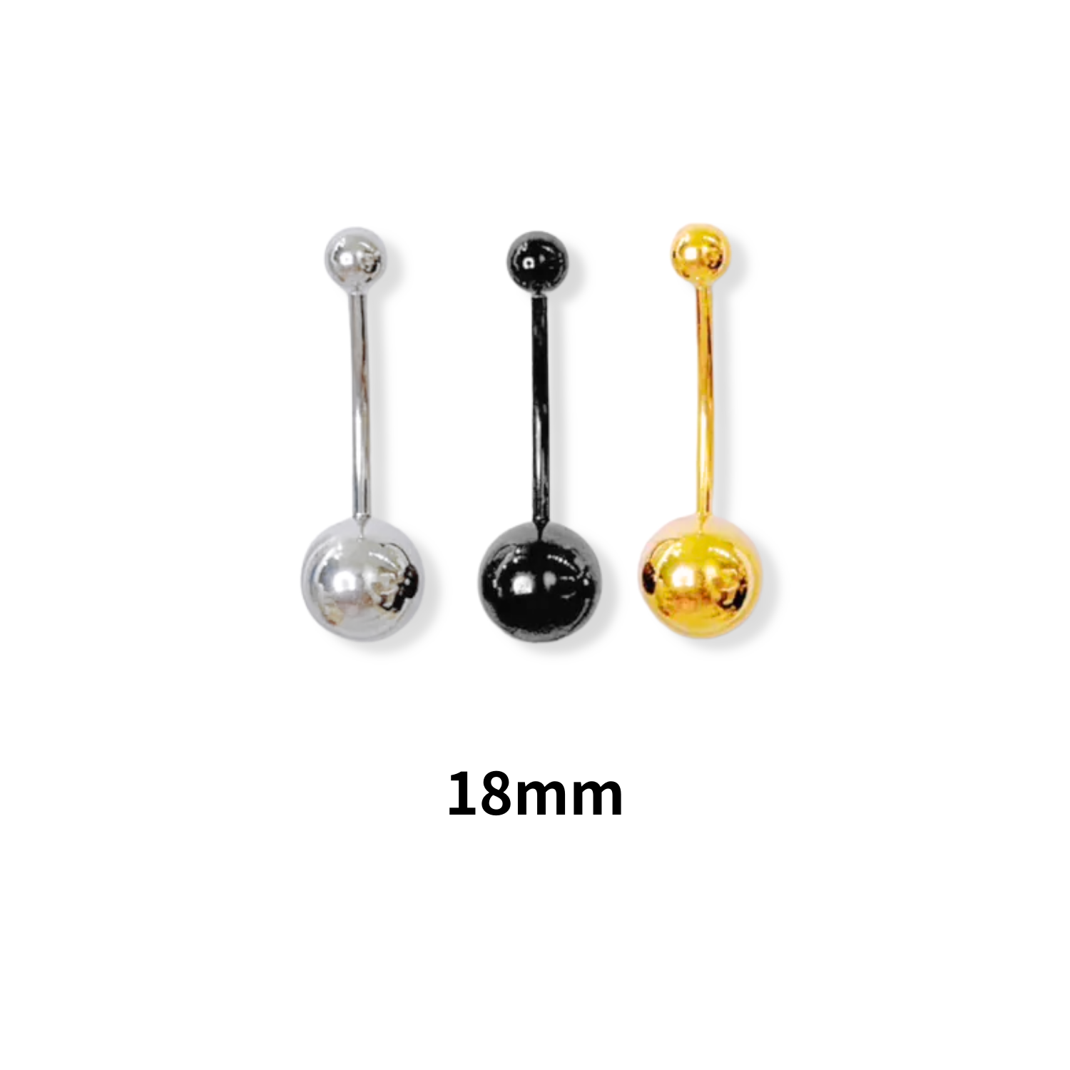 抗敏鋼-多功能-肚臍環(18MM長)-三色(單支價)(ABY)