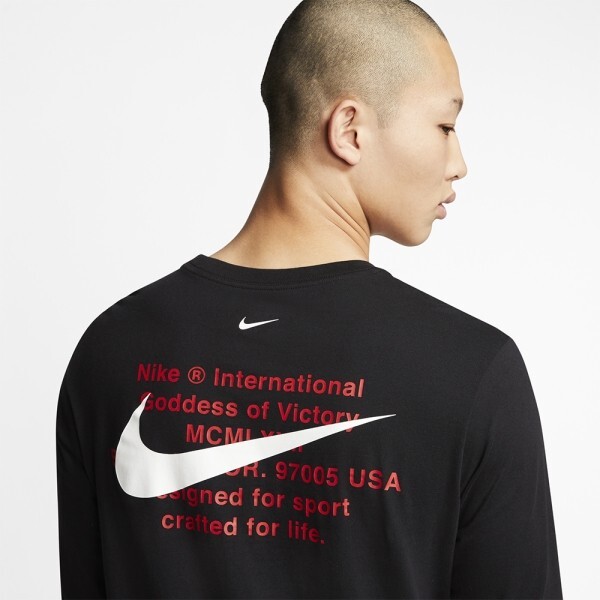 Nike NSW Swoosh 長Tee 電繡 雙勾 滿版印字