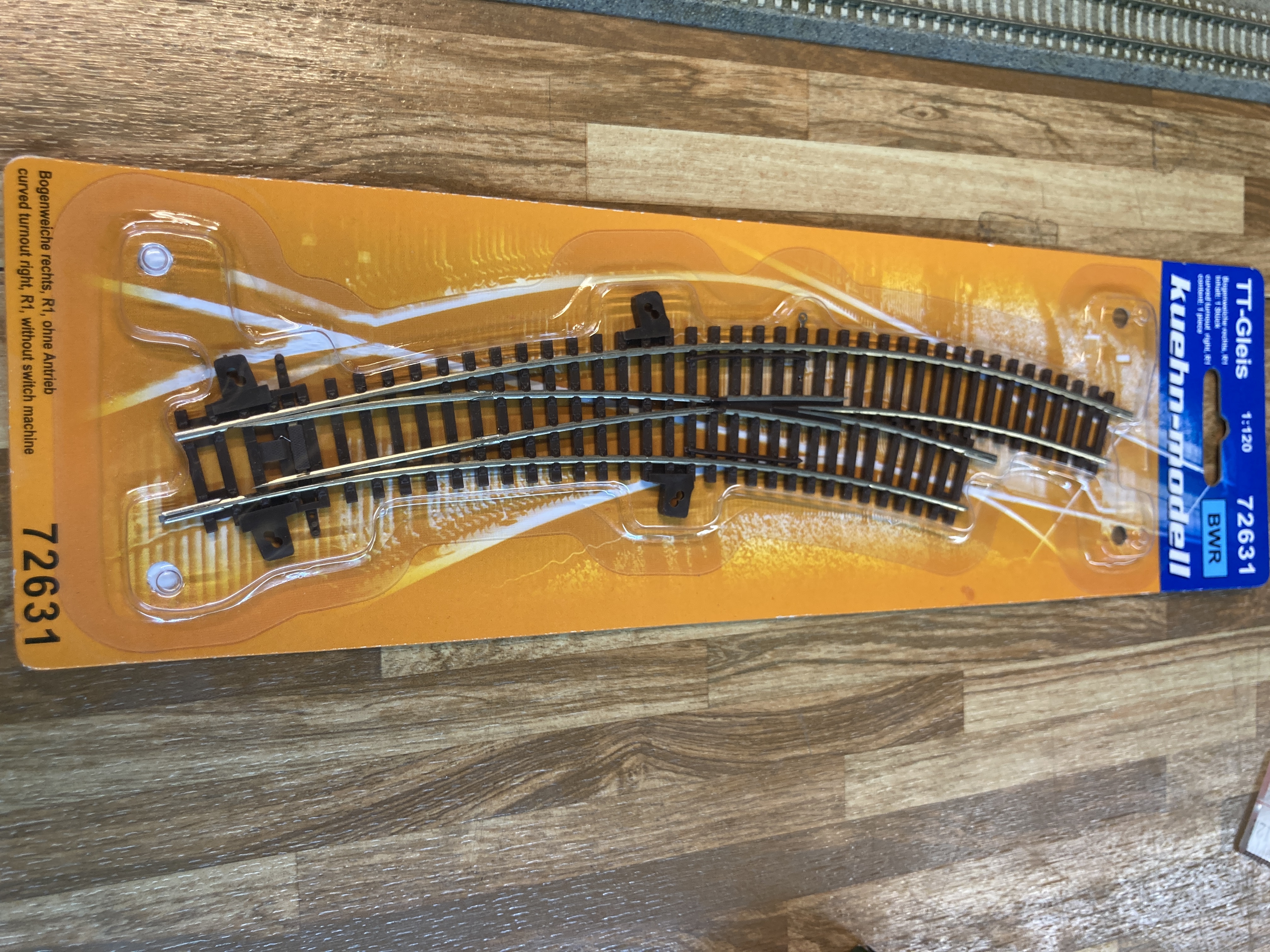 Kühn Modell 72631 TT Scale Curved turnout rgiht, R1