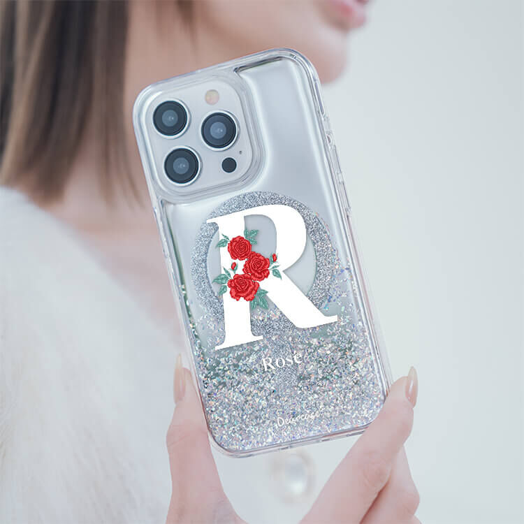 聖誕字母花圈 (MagSafe磁吸) 閃耀鏡面殼 - (訂製名字) iPhone客製化手機殼