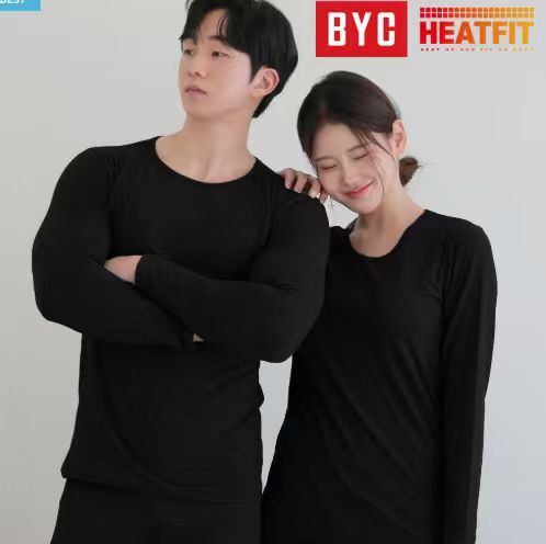 MC48 韓國Heat FIT發熱保暖套裝-保暖衣+保暖長褲 -黑色(男裝)