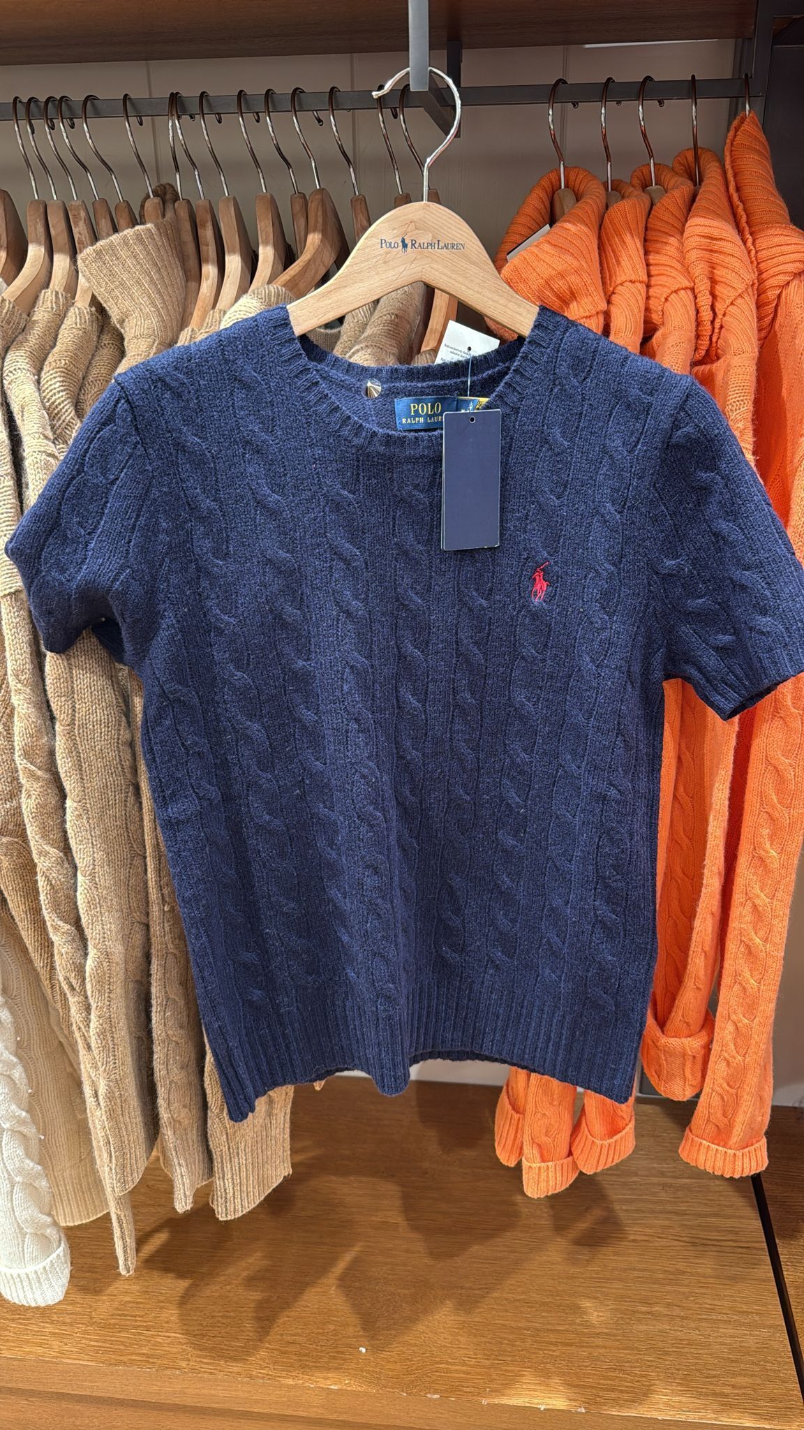 Polo Ralph Lauren short sleeves wool knitwear top navy
