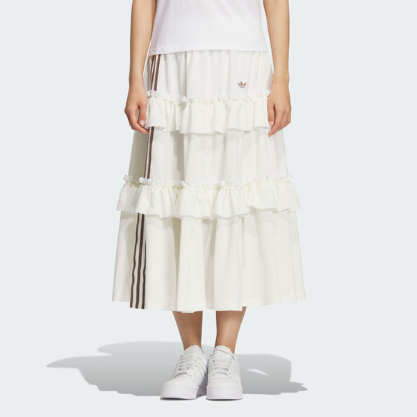 Adidas 愛迪達 Kq6506 KQ6506 女 運動裙 長裙 蛋糕裙 米白 黑