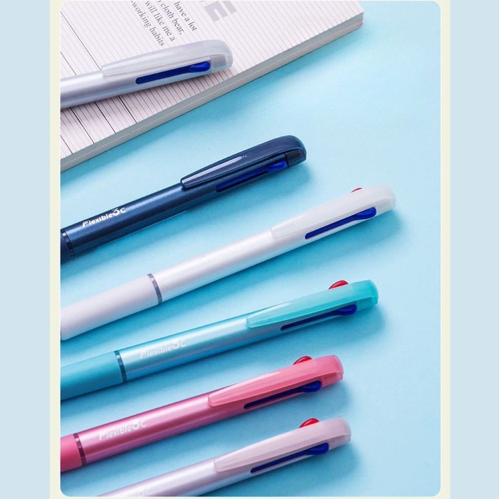 3C 多功能三色中性筆 0.5mm｜一筆三色 紅藍黑自由切換 滑順書寫 學生考試筆 辦公文具【輕鬆購五金百貨】