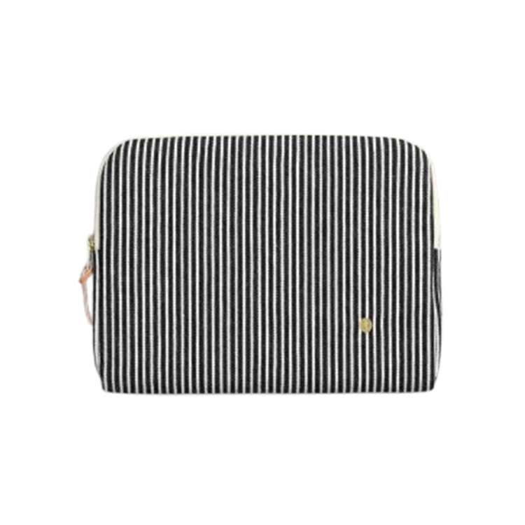 法國La cerise sur le gâteau 有機棉筆電包-黑條紋(平版專用)