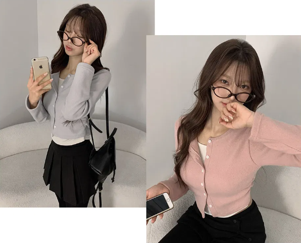 秋冬預訂｜修身抓絨側褶羅紋分層開襟衫