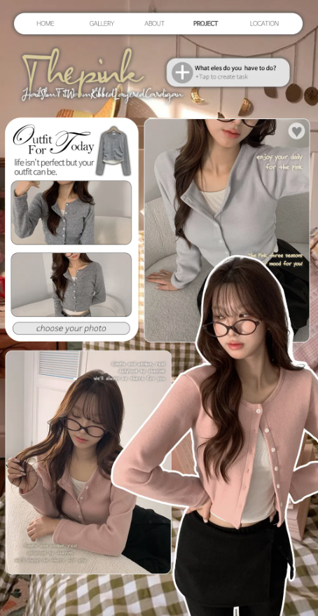 秋冬預訂｜修身抓絨側褶羅紋分層開襟衫