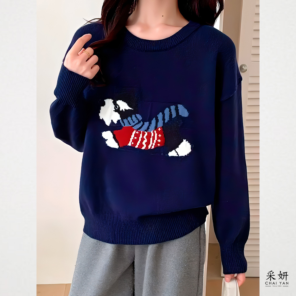 狗狗厚針織長袖上衣