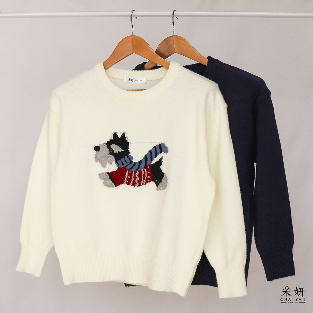 狗狗厚針織長袖上衣