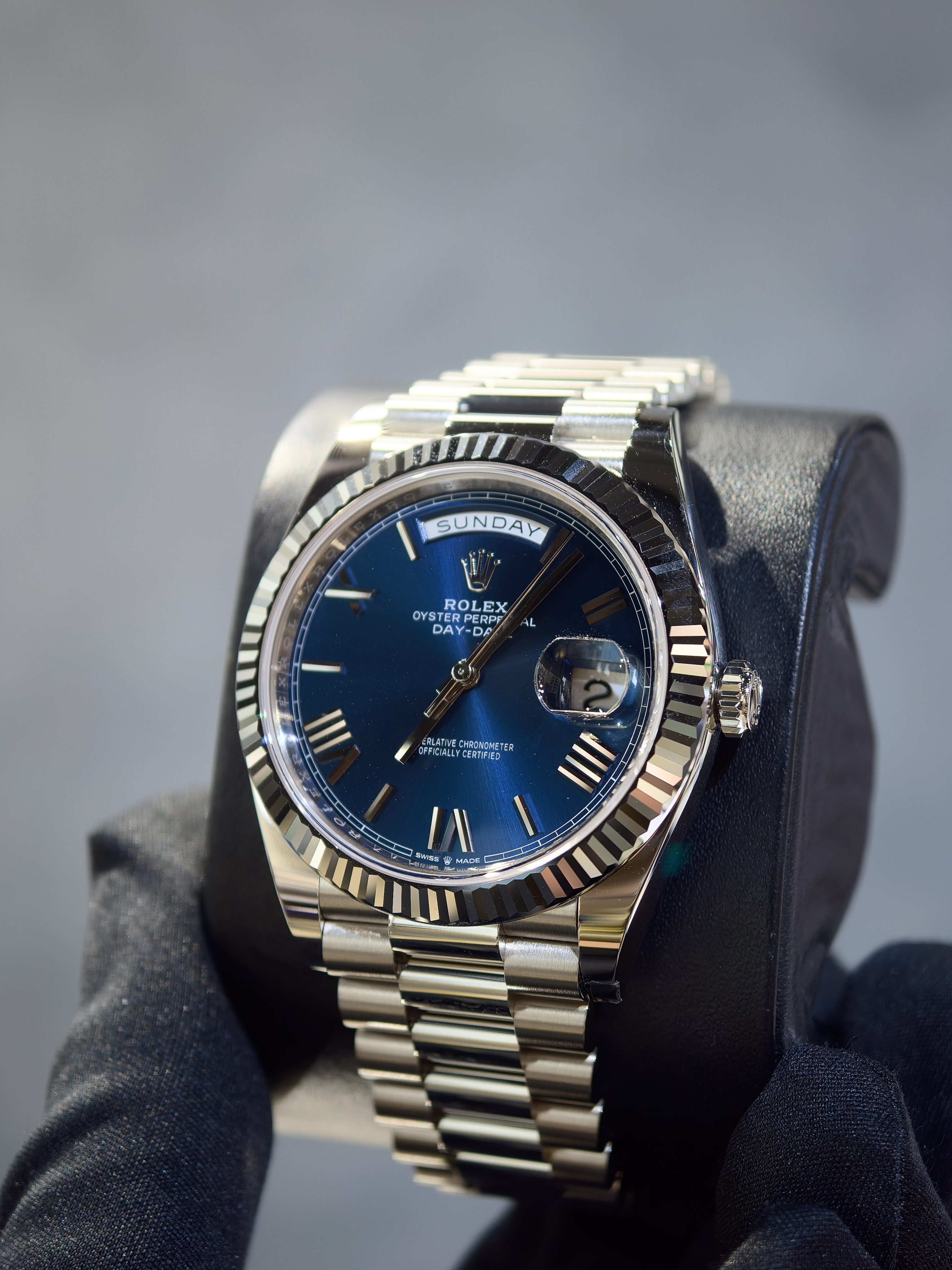 BRAND NEW ROLEX 228239 DAY DATE 40 BLUE WHITE GOLD OYSTER 40MM