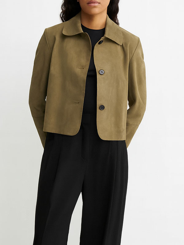 ARMA 麂皮短外套(橄欖綠)