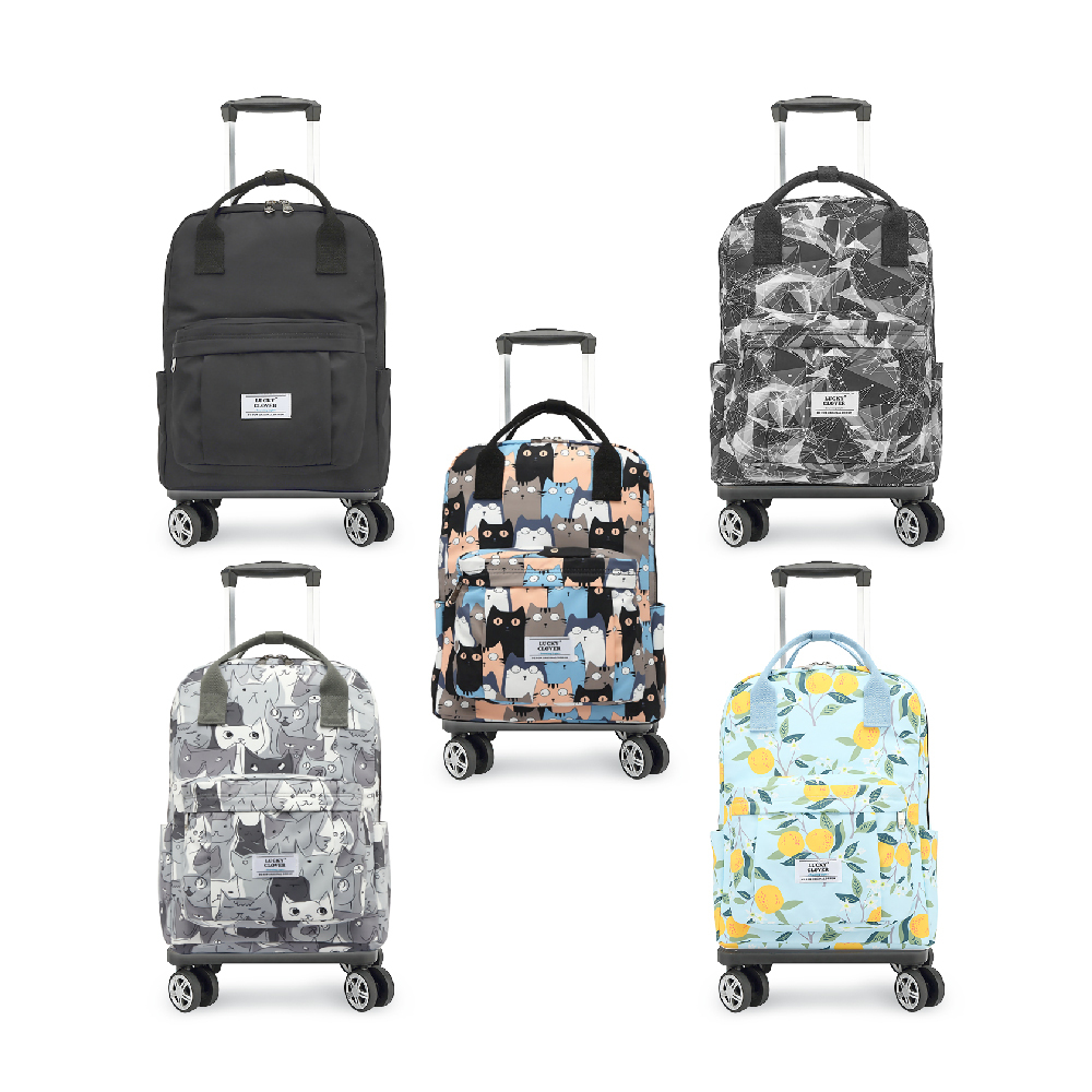 元氣熊 可折疊萬向輪多功能拉桿後背包/四輪/17吋