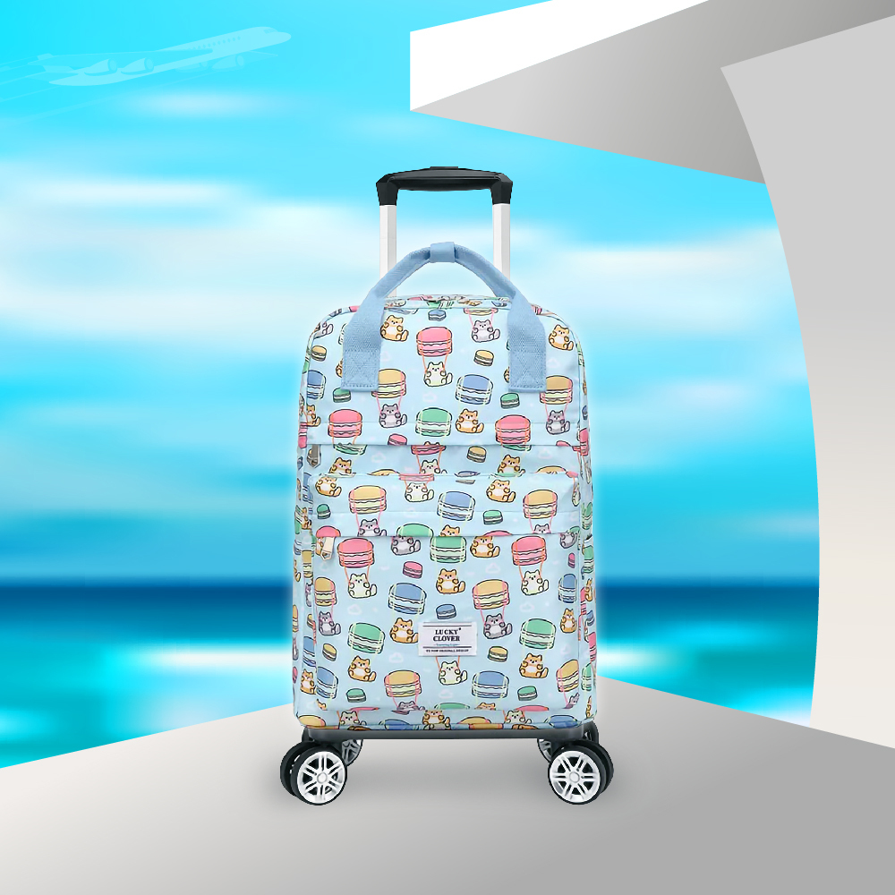 元氣熊 可折疊萬向輪多功能拉桿後背包/四輪/19吋