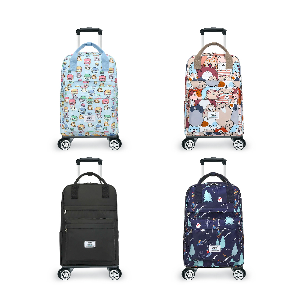 元氣熊 可折疊萬向輪多功能拉桿後背包/四輪/19吋