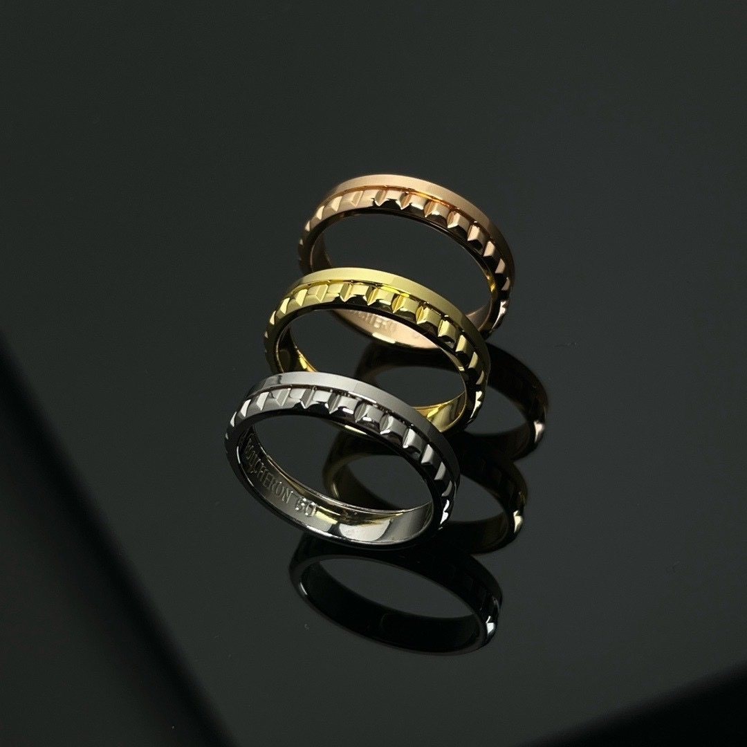 18k Bo”｛巴黎飾紋雙圈｝高奢定製戒指’滿鑽款/光面款