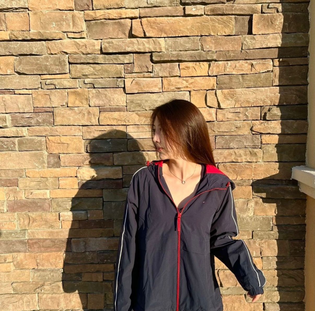 [USW] TOMMY HILFIGER NAVY WOMEN'S WINDBREAKER JACKET, UZZ562 (UZZ562)