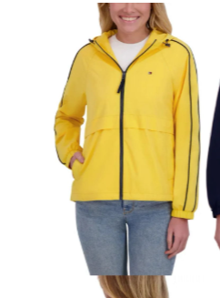 [USW] TOMMY HILFIGER BRIGHT YELLOW WOMEN'S WINDBREAKER JACKET, UZZ564 (UZZ564)
