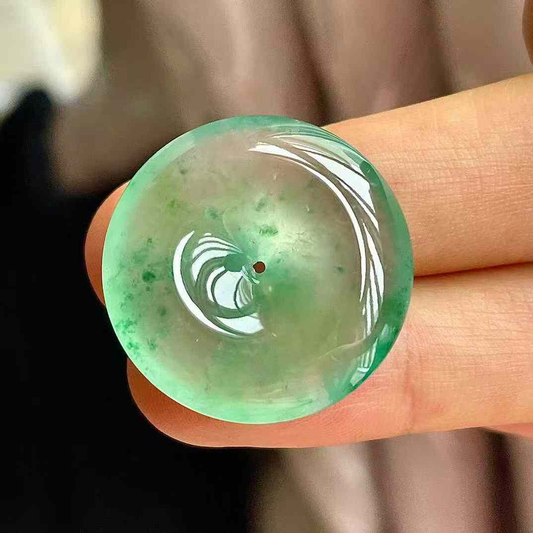 1218557 翡翠冰綠平安扣吊墜 (24.3mm直徑)